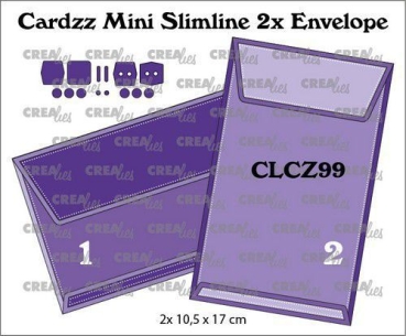 Crealies Stanzschablonen Mini Slimline 2x Envelope