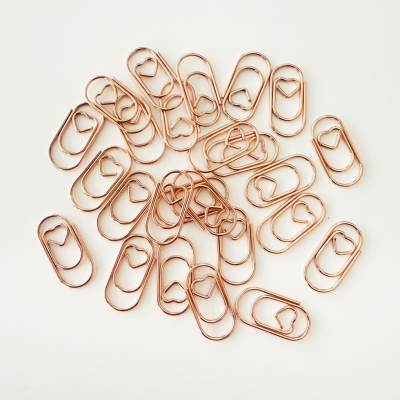 Herz Büroklammern rose gold 2.5cm 25 Stück