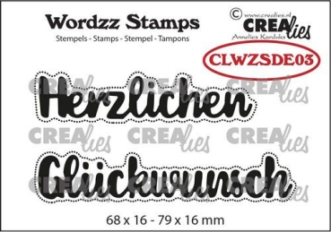 Crealies Stempel Herzlichen Glückwunsch Wordzz Clear Stamps