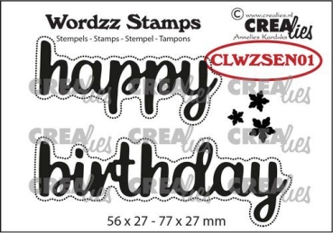 Crealies Stempel happy birthday Wordzz Clear Stamps