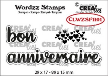 Crealies Stempel bon anniversaire Wordzz Clear Stamps