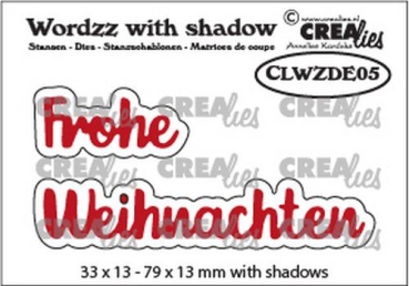 Crealies Stanzschablone Frohe Weihnachten Wordzz with Shadow