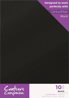 Crafter's Companion Glitter Card Schwarz A4 1 Bogen 250gsm