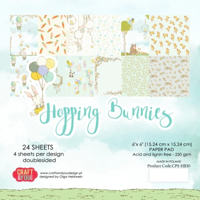 Craft&You Design Papierpack Hopping Bunnies 6x6"