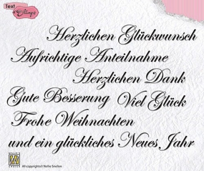 GRATIS! Nellie's Choice Clearstempelset Texte 14.5x10.5cm