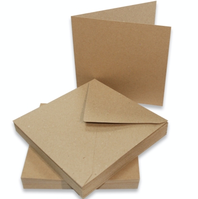 Craft UK Limited Blankokarten und Couverts Kraft 6x6" 50 Stück