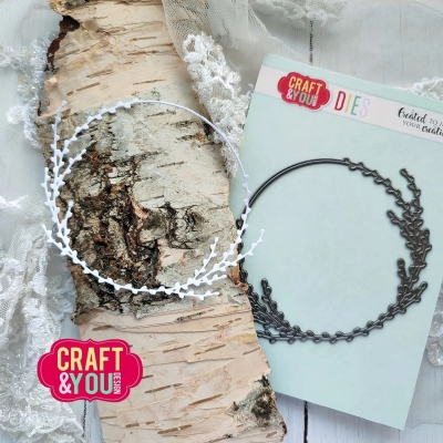 Craft & You Design Stanzschablone Weidenkätzchenkranz 10.0cm