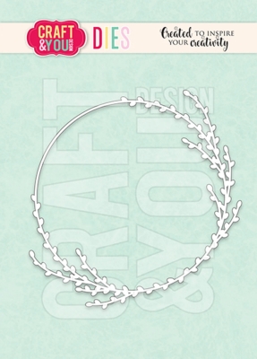 Craft & You Design Stanzschablone Weidenkätzchenkranz 10.0cm