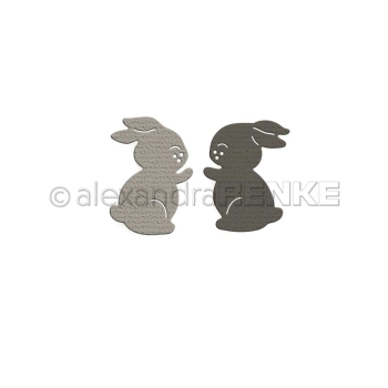 Alexandra Renke Stanzschablonen Zwei Häschen Kuschel Set 2.5x3.5cm
