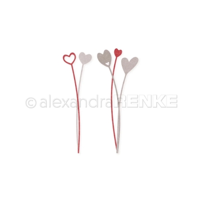 Alexandra Renke Stanzform Herzchen am Stiel Set-2 (1.5x8.5cm)