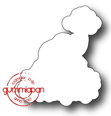Gummiapan Gummistempel unmontiert und Stanzschablone Grosse Samichlausmütze im Set 4.4x5.1cm