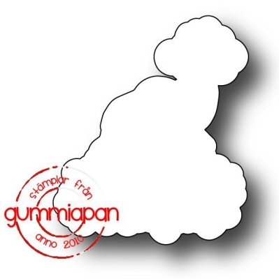Gummiapan Gummistempel unmontiert und Stanzschablone Kleine Samichlausmütze 3.1x3.7cm