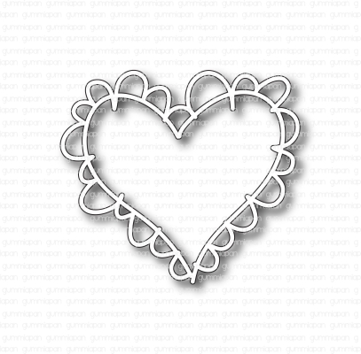 Gummiapan Stanzform Doodled Heart 7.3x6.5cm