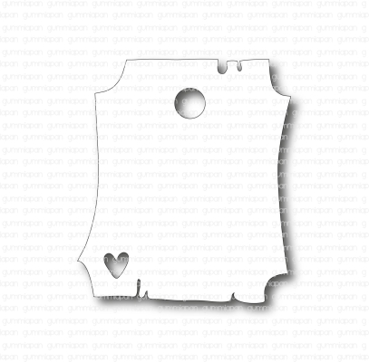 Gummiapan Stanzschablone Herzanhänger 4.0x4.6cm