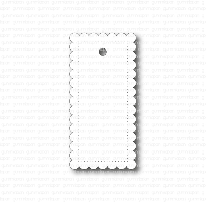 Gummiapan Stanzform Scalloped Tag 2.5x5.2cm