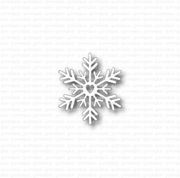 Gummiapan Stanzschablone Schneeflocke mit Herz 3.3cm