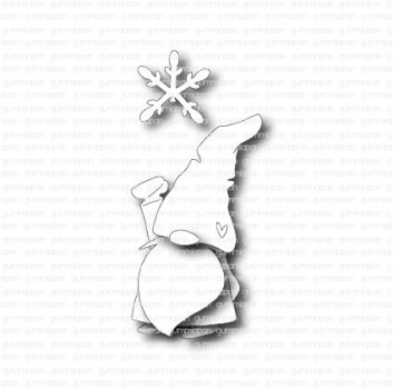 Gummiapan Stanzform Wichtel mit Schneeflocke