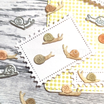 Gummiapan Stanzform 3 Kleine Schnecken 3 Small Snails 0.9x1.3cm