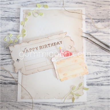 Gummiapan Stanzform Birthday Cake Note 5.1x5.3cm PRE-ORDER Lieferbar ab 20.07.2026