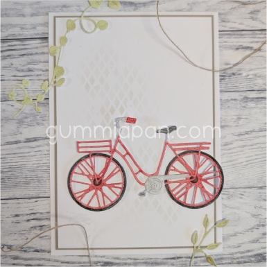 Gummiapan Stanzform Fahrrad Bicycle from the side 9.2x5.7cm PRE-ORDER Lieferbar ab 20.07.2026