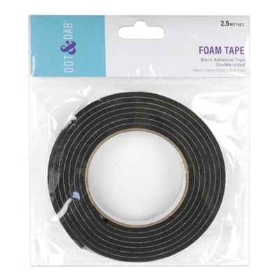 Dot & Dab Schaumklebeband schwarz Foam Tape 2.5mx1.8cmx0.4cm