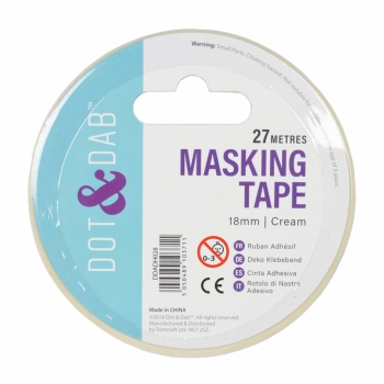 Dot & Dab Masking Tape Cream 1.8cm x 27m