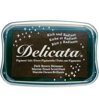 Tsukineko Delicata Pigment Stempelkissen dunkelbraun Dark Brown Shimmer