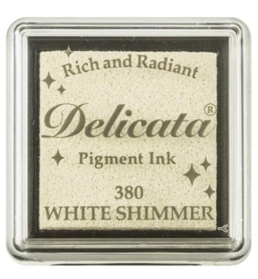 Tsukineko Delicata Mini Stempelkissen White Shimmer 3x3cm