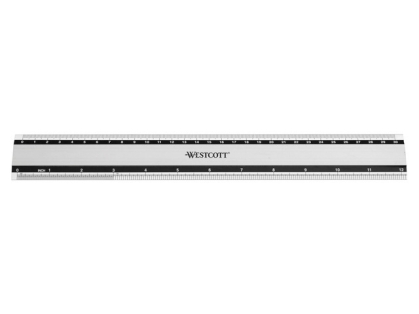 Westcott Aluminium 30cm Lineal cm/inch Scala