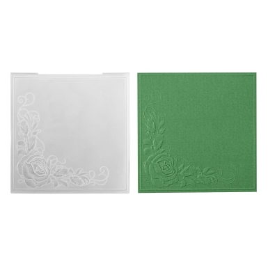 Preview: Nellie's Choice Prägeschablone Rosenecke Rose Corner 15x15cm