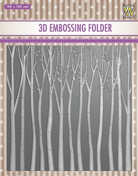 Nellie's Choice 3D Prägeschablone Trees Embossing Folder 15x15cm