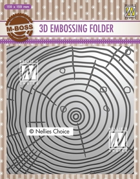 Nellie's Choice 3D Prägeschablone Baumringe Growth rings 15x15cm