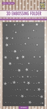 Nellie's Choice 3D Prägeschablone Slimline Sterne und Punkte Stars & Dots 10.5x21.0cm