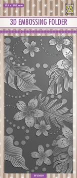 Nellie's Choice 3D Prägeschablone Slimline Blätter und Blumen 10.5x21.0cm