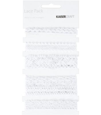 GRATIS! Kaisercraft - Spitzenbänder Weiss Lace Pack