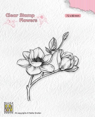 Nellie's Choice Clearstempel Magnolia Blüten 7.2x8.0cm