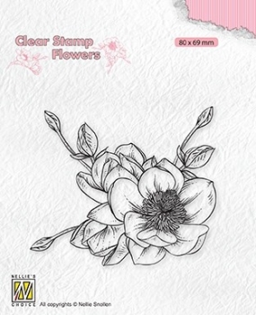 Nellie's Choice Stempel Magnolia Blume 8.0x6.9cm