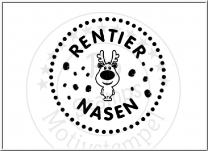 PP-Stamps- Gummistempel unmontiert Rentiernasen Label