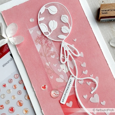 Alexandra Renke Holzstempel Mini Typo Geburtstagspost 2.5cm x 2mm