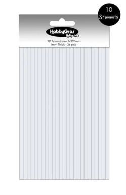 HobbyGros 3D Klebestreifen weiss Foam Lines 3mm x 22cm