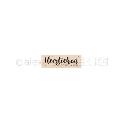 Alexandra Renke Holzstempel Herzlichen Glückwunsch 5.6x1.5cm PRE-ORDER Lieferbar ab 20.06.2025