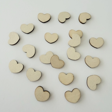 Holzstreuteile Herzen 1.5x1.2cm 20 Stück