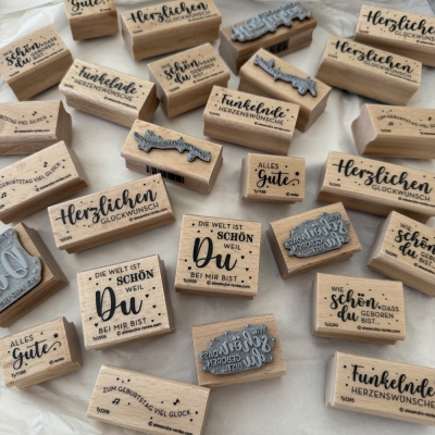 Alexandra Renke Holzstempel Zum Geburtstag viel Glück 4.5x1.0cm