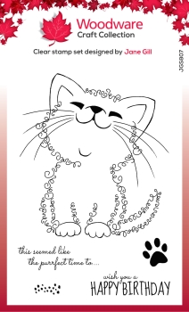 Woodware Craft Collection Stempel Kati The Kitten Clear Stamps 9x10cm