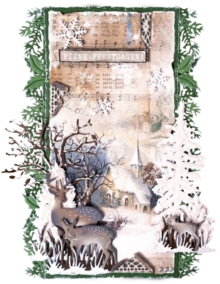 Studio Light Stanzschablonen Vintage Christmas Deer, Snow & Trees