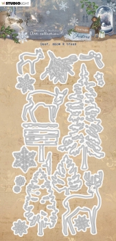 Studio Light Stanzschablonen Vintage Christmas Deer, Snow & Trees