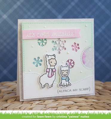 GRATIS! Lawn Fawn Clearstempel und Stanzen Winter Alpaka Combo