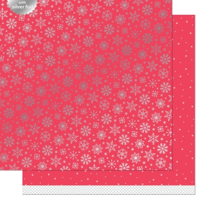 GRATIS! Lawn Fawn Papier mit Glitzerschneeflocken Let It Shine Snowflakes Shiver 12x12"