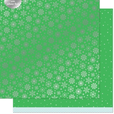 GRATIS! Lawn Fawn Papier mit Glitzerschneeflocken Let It Shine Snowflakes Glacial 12x12"