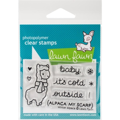 GRATIS! Lawn Fawn Clearstempel und Stanzen Winter Alpaka Combo